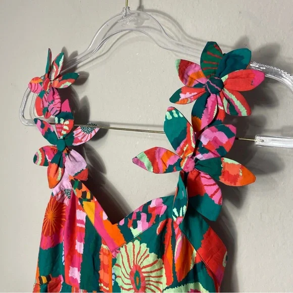 Farm Rio Pleated Palm Midi Dress Tropical - Picture 11 of 16